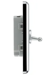 GoodHome Chrome 20A 2 way 2 gang Raised rounded Double toggle light Switch