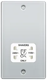GoodHome Chrome Double Raised rounded Screwed Shaver socket