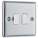 GoodHome Chrome 13A 2 way Raised rounded profile Screwed Switched Fused connection unit