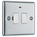 GoodHome Chrome 13A 2 way Raised rounded profile Screwed Switched Neon indicator Fused connection unit