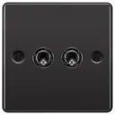 GoodHome Black Nickel 20A 2 way 2 gang Raised rounded Double toggle light Switch