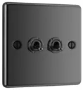 GoodHome Black Nickel 20A 2 way 2 gang Raised rounded Double toggle light Switch