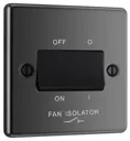 GoodHome Black Nickel 10A 2 way 1 gang Raised rounded Fan isolator Switch