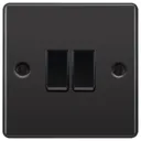 GoodHome Black Nickel 20A 2 way 2 gang Raised rounded Double light Switch