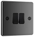 GoodHome Black Nickel 20A 2 way 2 gang Raised rounded Double light Switch