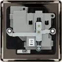 GoodHome Black Nickel Single 13A Switched Socket with Black inserts
