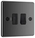 GoodHome Black Nickel 13A 2 way Raised rounded profile Screwed Switched Fused connection unit