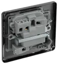GoodHome Black Nickel 13A 2 way Raised rounded profile Screwed Switched Fused connection unit