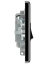 GoodHome Black Nickel 13A 2 way Raised rounded profile Screwed Switched Neon indicator Fused connection unit