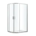 GoodHome Beloya Right-handed Offset quadrant Clear Shower Enclosure & tray with Corner entry double sliding door (W)1200mm (D)900mm