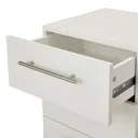 Vinova Matt white 3 Drawer Bedside table (H)585mm (W)400mm (D)401mm