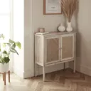 Pinilla White Acacia 2 door Tall Textured Sideboard (H)800mm (W)300mm (D)300mm