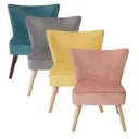 Zorita Yellow Velvet effect Occasional chair (H)830mm (W)650mm (D)71.5mm