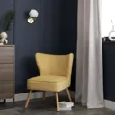 Zorita Yellow Velvet effect Occasional chair (H)830mm (W)650mm (D)71.5mm