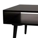 Leona Matt black rattan effect Coffee table (H)40cm (W)11.5cm (D)60cm