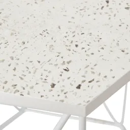 Risco Matt white marble effect Side table