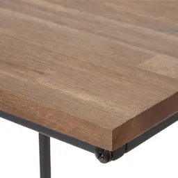 Atico Matt dark stained wood effect Side table (H)64cm (W)40cm (D)25cm