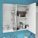 Aruna Matt White Wall-mounted With 2 mirror doors Bathroom Cabinet (W)550mm (H)540mm