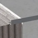 Diall Dark grey 10mm Straight Aluminium Tile trim