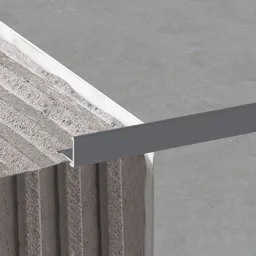Diall Anthracite 10mm Straight Aluminium Tile trim