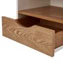 Monda Matt ash veneer 1 Drawer Bedside table (H)250mm (W)300mm (D)350mm