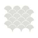Antova White Ceramic Mosaic tile sheet, (L)252mm (W)216mm