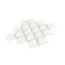 Antova White Ceramic Mosaic tile sheet, (L)252mm (W)216mm