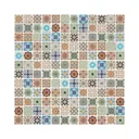 Amaranta Multicolour Stone effect Natural stone Mosaic tile sheet, (L)300mm (W)300mm