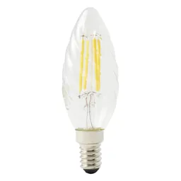 Diall 3.4W 470lm Twisted candle Warm white LED filament Filament Light bulb