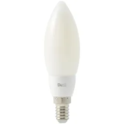 Diall 4.8W 650lm Candle Neutral white LED filament Dimmable Filament Light bulb
