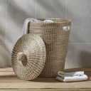 GoodHome Bonetta Seagrass & white 44L Laundry bin (H)65cm (W)43cm (D)50cm