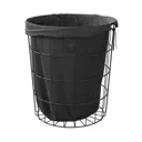 GoodHome Aetna Black basket, black bag 50L Laundry bag (H)50cm (W)45cm