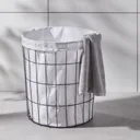 GoodHome Aetna Black basket, white bag 50L Laundry bag (H)50cm (W)45cm