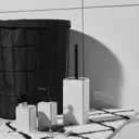 GoodHome Aetna White & black Cotton & polyester (PES) Anti-slip Bath mat (L)600mm (W)400mm