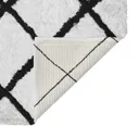 GoodHome Aetna White & black Cotton & polyester (PES) Anti-slip Bath mat (L)600mm (W)400mm