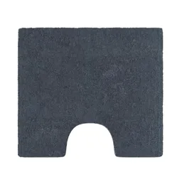 GoodHome Koros Midnight blue Cotton Anti-slip Pedestal mat (L)450mm (W)500mm