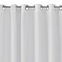 GoodHome Graphene White Plain Shower curtain (L)2000mm