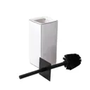 GoodHome Aetna Gloss White & black Toilet brush & holder