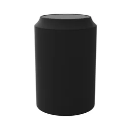 GoodHome Kina Black Polystyrene (PS) Round Bathroom Swing top lid Bin, 5L