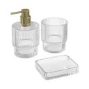 GoodHome Cavalla Transparent Ribbed effect Glass Soap dish (W)80mm