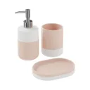 GoodHome Koros White & blush pink Gloss & matt Ceramic Soap dish (W)142mm