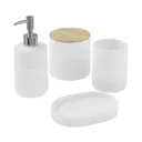 GoodHome Koros White Gloss & matt Ceramic Soap dish (W)142mm