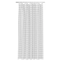 GoodHome Aetna White & black Grid Shower curtain (L)1800mm