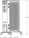 2000W White Oil-filled radiator