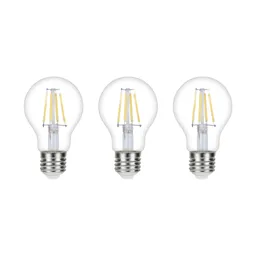 Diall E27 3.4W 470lm GLS Warm white LED Filament Light bulb, Pack of 3
