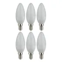 Diall E14 4.2W 470lm Candle Warm white LED Light bulb, Pack of 6