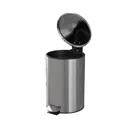 GoodHome Koros Brushed Stainless steel Round Bathroom Pedal Bin, 3L