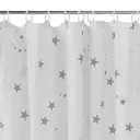 GoodHome Drawa White & silver Stars Shower curtain (L)1800mm