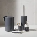 GoodHome Koros Gloss Anthracite Toilet brush & holder
