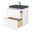 GoodHome Mila Rectangular Counter-mounted Vanity Basin (W)60.4cm